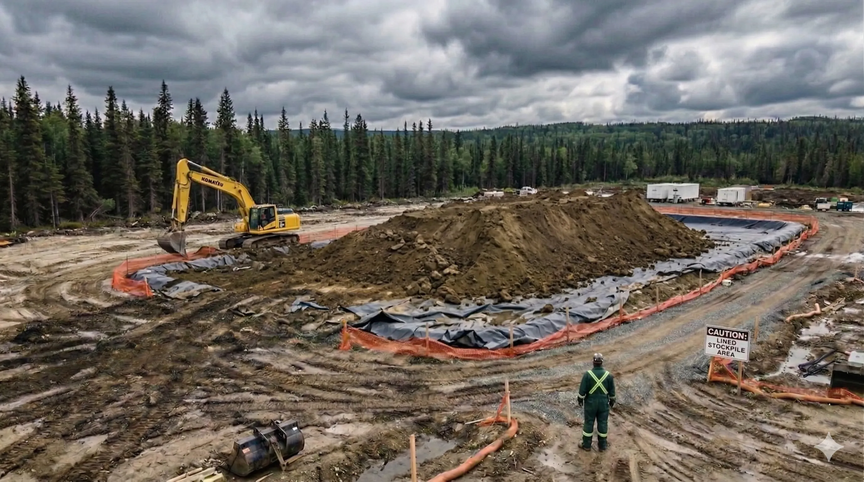 PHC contaminated soil pile at remediation project site