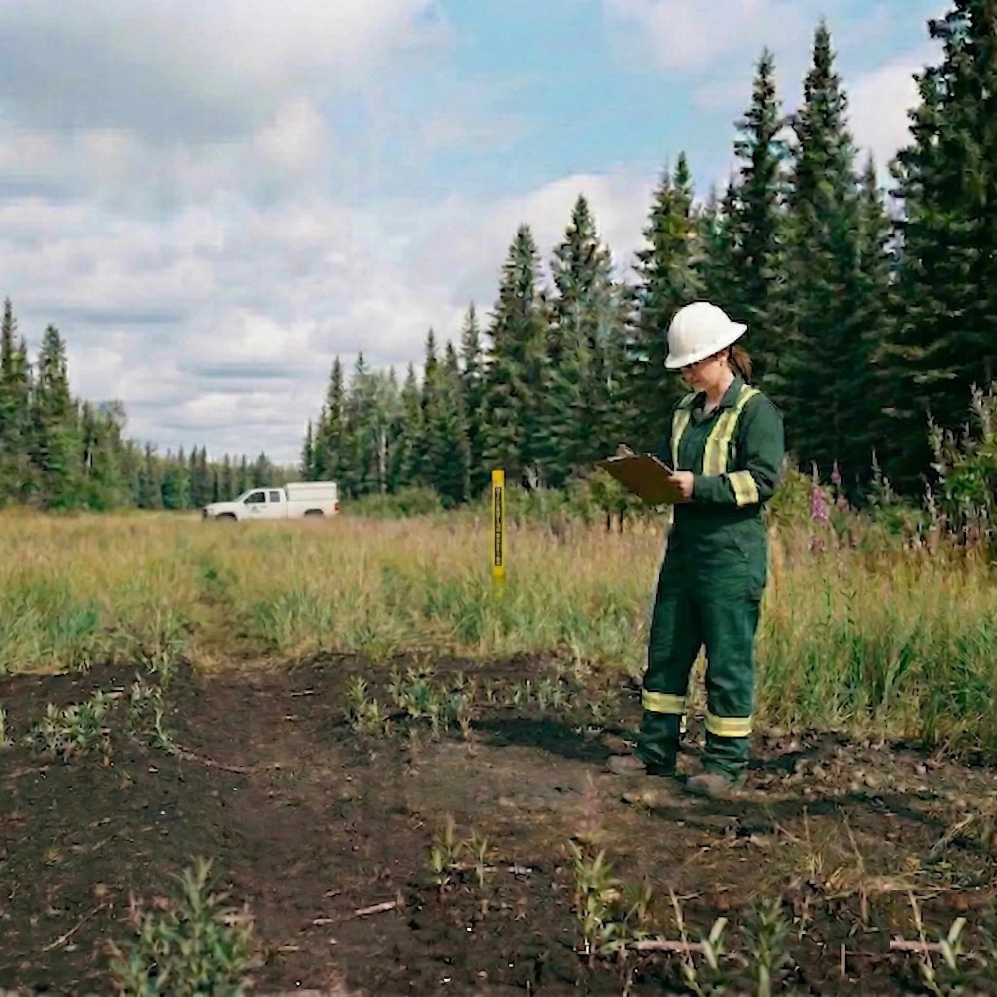 Pipeline corridor remediation project showing on-site treatment
